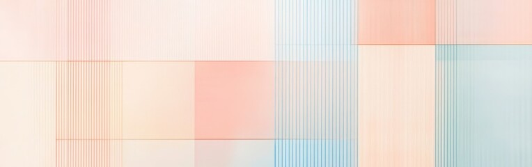 Aufkleber - Decorative pastel grid pattern with peach and blue tones creating a soft, calming ambiance