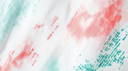 Poster - Soft pastel mint and coral dashed patterns create a soothing and vibrant backdrop for creative projects