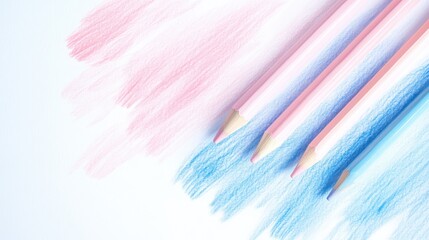 Poster - Pencil strokes blend softly in pastel hues creating an artistic background for creative projects
