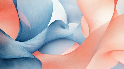 Fototapete - Abstract composition of flowing pencil strokes in soft colors creating a harmonious visual experience and a sense of movement