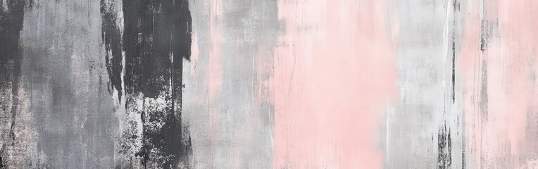Poster - abstract pencil strokes create a dynamic composition blending soft pinks and dark grays in a texture