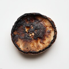 Poster - Grilled mushroom cap showcasing a rich, dark, and tender texture ideal for gourmet dishes and hearty meals
