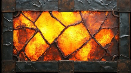 Poster - Rusted metal texture with warm amber glow creating an atmospheric depth