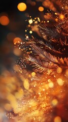 Aufkleber - Luxurious gradient of deep gold and rich tones creates a shimmering effect with soft bokeh highlights and texture
