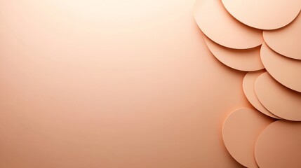 Leinwandbilder - Interlocking oval shapes in soft pastel colors are arranged on a matte surface, casting gentle shadows that enhance depth and allow for text placement