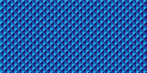 seamless geometric pattern blue color fabric. closeup square mosaic wall tiles vintage triangle cubic texture design.