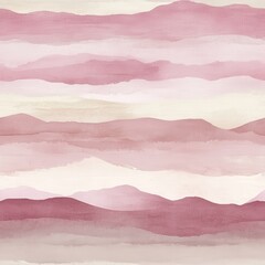 Leinwandbilder - Calming watercolor doodles featuring soft pink and cream layered mountains in a serene landscape