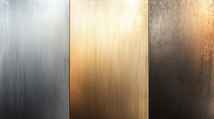 Aufkleber - Brushed metal texture displaying a gradient from cold silver to warm gold tones