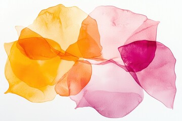 Poster - Colorful Abstract Watercolor Art with Pink and Orange Fluid Shapes