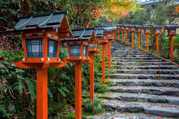 Wall Mural - Kifune Shrine in Kyoto, Japan with beautiful autumn scenery
