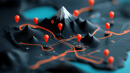 Poster - Exploring interactive map features digital landscape visual content urban environment bird's eye view geolocation insights for navigation