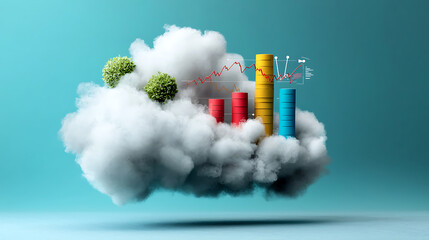 Aufkleber - analyzing growth trends in business through data visualization digital environment infographic repre