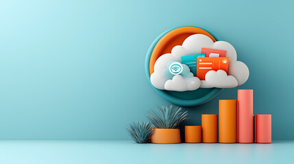 Poster - Innovative cloud data management strategies digital workspace infographic modern environment creative viewpoint efficiency concept