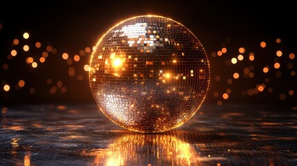 Sticker - classic disco ball isolated on transparent background