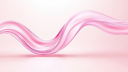 Poster - Flowing pink waves against a soft background create a serene and modern aesthetic.