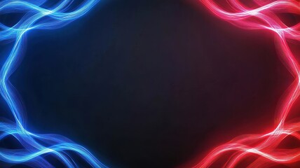 Poster - Abstract background featuring glowing blue and red light waves on a dark canvas.