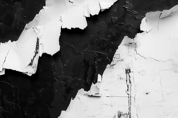 Poster - Abstract Black and White Cracked Texture Background