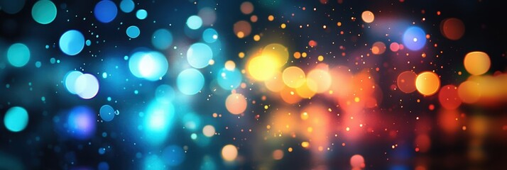 Poster - vibrant multicolor bokeh background with rain effects for creative and artistic projects