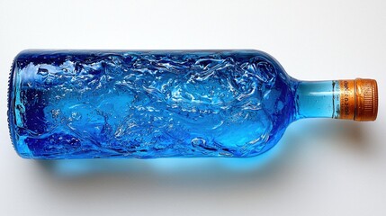 Poster - Blue Liquid Filled Bottle Resembling Ocean Waves