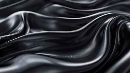 Poster - Abstract Black Silk Fabric with Subtle Sparkle