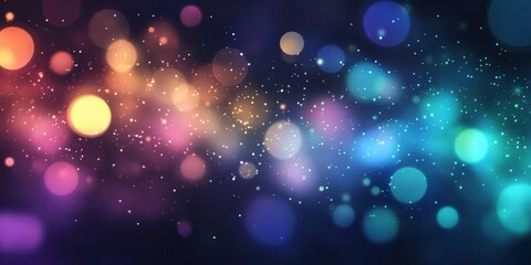 Poster - vibrant multicolor bokeh effect in a rainy atmosphere, capturing a dreamy and ethereal vibe with sof