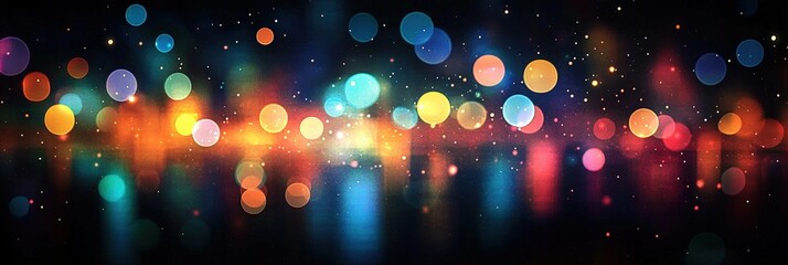 Poster - multicolor bokeh effect with raindrops creating a dreamlike atmosphere in soft lighting and vivid co