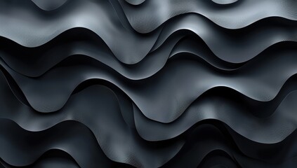 Poster - Abstract Dark Blue Grey Wavy Texture Background