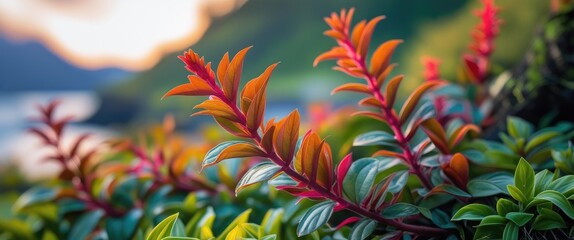 Poster - vibrant foliage of a unique plant thriving in the natural landscape of solovetsky island during gold