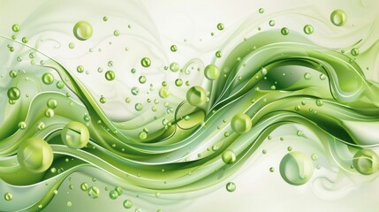 Poster - A fresh green abstract design with smooth curves and organic shapes. stock photo --ar 16:9 --style raw --v 6 Job ID: d10f72a6-5153-47da-9320-5505988a4967