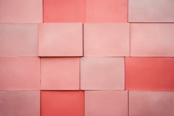 Poster - Symmetrical pink and coral tiles creating a geometric pattern