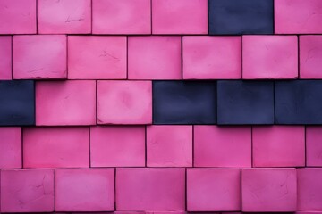Leinwandbilder - Pink and purple rectangular tiles arranged in an offset pattern, creating a visually appealing geometric design