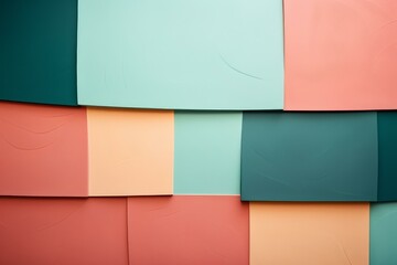 Leinwandbilder - Modern abstract background featuring overlapping rectangular shapes in various colors, forming a visually appealing geometric pattern