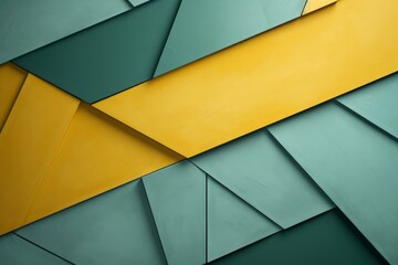 Poster - geometric shapes in yellow and green hues create a dynamic and visually appealing abstract backgroun