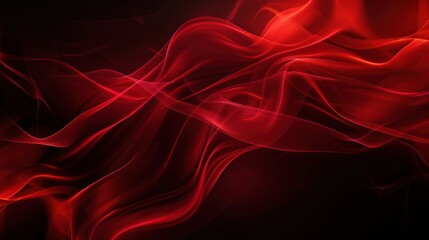 Poster - Abstract Red Glowing Wave Background