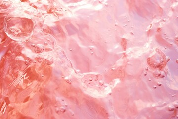 Poster - Close up of pink liquid with bubbles and ripples