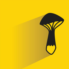 Canvas Print - mushroom icon with drop shadow on yellow background