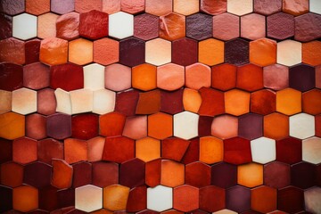 Aufkleber - Colorful hexagonal tiles form a striking geometric wall pattern