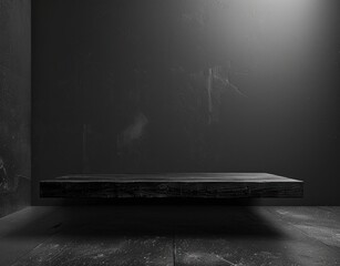 Poster - Black Platform on Dark Textured Background