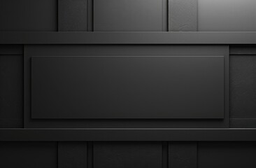 Poster - Black Rectangular Panel on Dark Textured Wall
