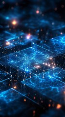 Poster - A vibrant digital backdrop creatively showcasing advanced technology concepts like artificial intelligence, data transfer methods, and intricate neural networks in an engaging, visually appealing way