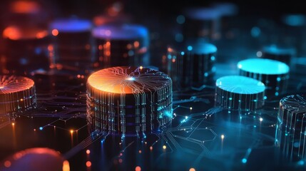 Poster - Visualize a vibrant, futuristic digital landscape showcasing advanced technologies, AI, intricate neural networks, and complex data processes, embodying the pinnacle of innovation and creativity