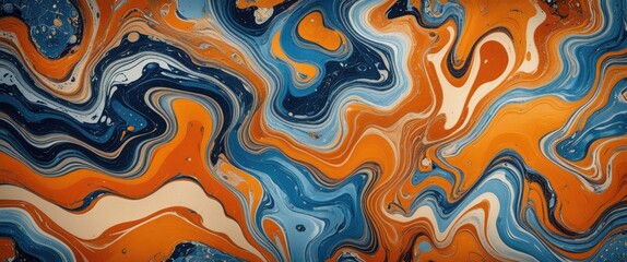 Poster - Traditional Ottoman Turkish marbling art pattern in vibrant colors with swirling abstract design for artistic backgrounds.