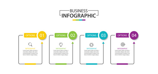 Wall Mural - business infographics. infographics with 4 steps or options