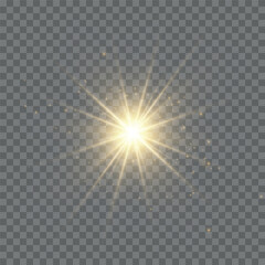 Poster - bright yellow light effect. abstract glow effect for game interface design. png effect
