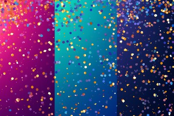 Poster - Dynamic multicolored confetti pattern on a gradient backdrop
