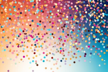 Poster - Vibrant confetti scattered over a warm to cool gradient backdrop