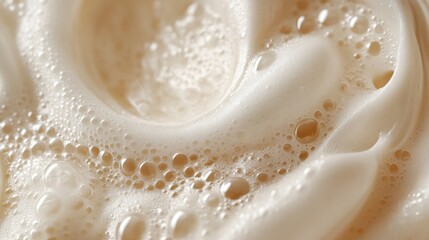 Close-up of Exquisite Creamy Foam Texture