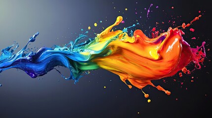 Poster - Abstract composition of multicolor paint splatters, creative energy in motion