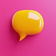 © Rangga Bimantara - Vibrant yellow speech bubble icon set against a bright pink background, ideal for digital communication themes