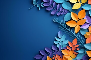 Poster - Colorful paper leaves create a stunning autumn themed design